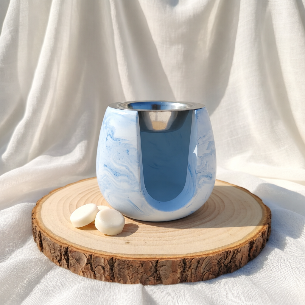 Quemador azul con gasa blanca