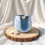 Quemador azul con gasa blanca
