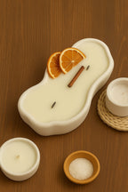 Vela Bandeja  Ovalada-Naranja Canela